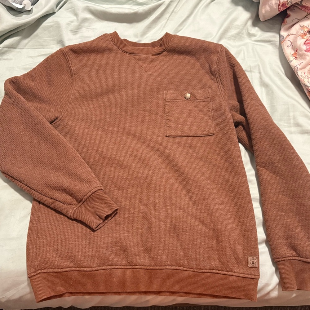 Coleman Cozy Faux Shearling Lined Crew - Taupe Lining